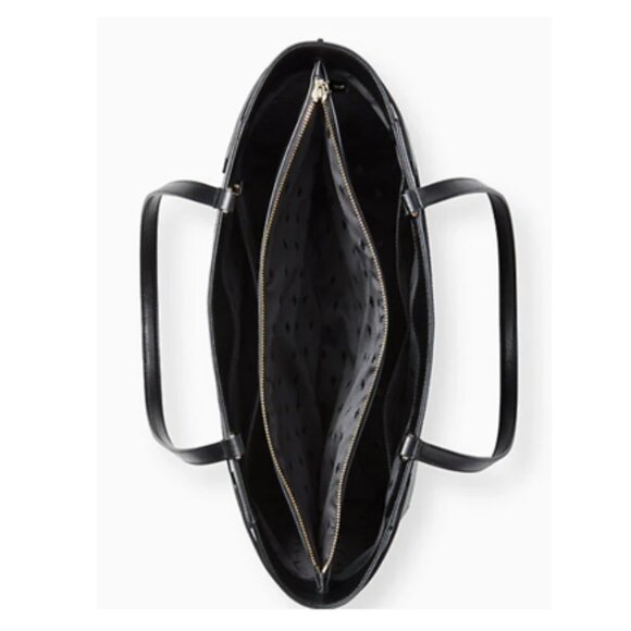 Kate Spade Staci Saffiano Leather Black Laptop Tote Silver Hardware - Picture 3 of 5